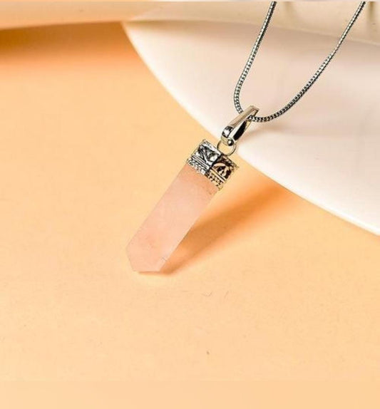 Chakra Healing Rose Quartz Pendent (with chain)